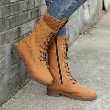 Anna | Quilted Lace-Up Winter Boots