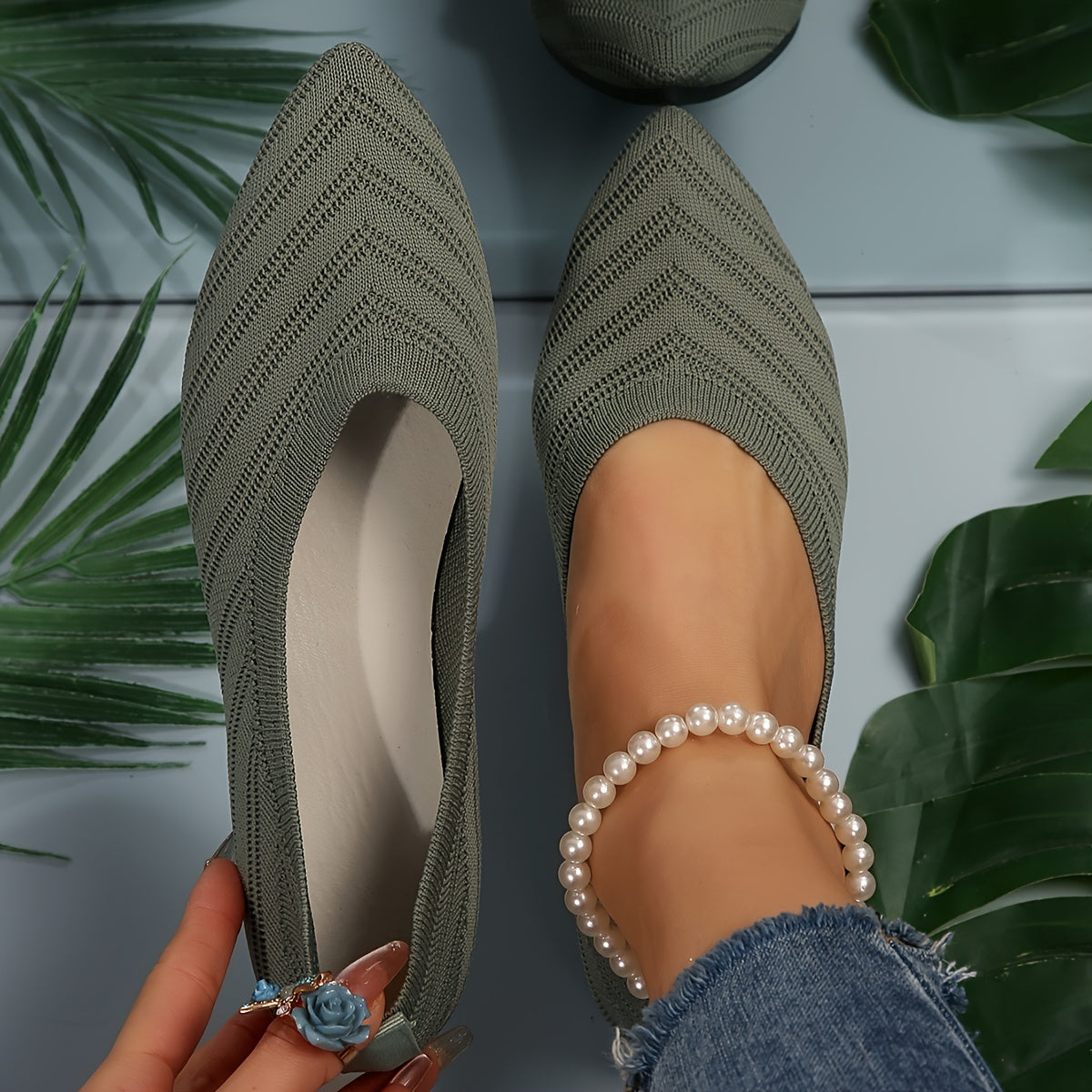 Emily | Women’s Orthopedic Pointed-Toe Knit Flats