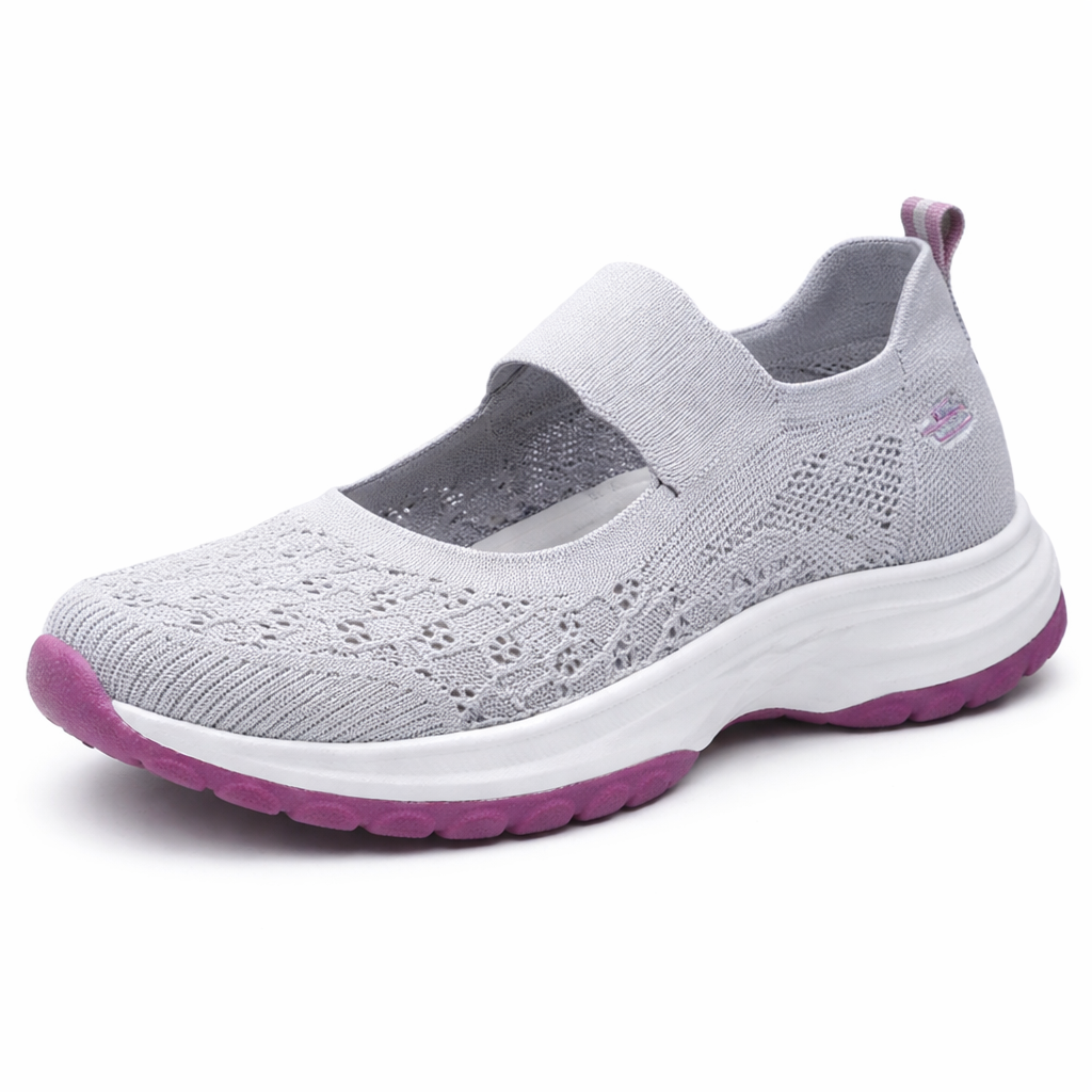Orthopedic Knit Mary Jane Sneakers – Breathable Slip-On Comfort Walking Shoes
