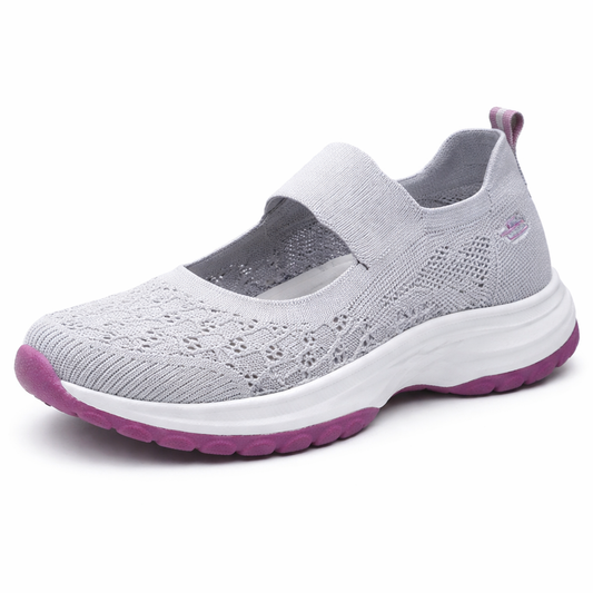 Orthopedic Knit Mary Jane Sneakers – Breathable Slip-On Comfort Walking Shoes