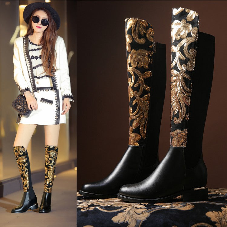 Andrea | Knight boots cowhide leather boots
