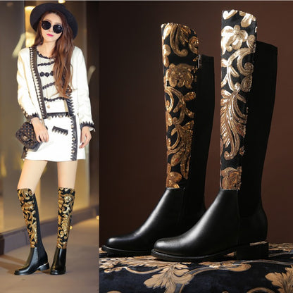 Andrea | Knight boots cowhide leather boots