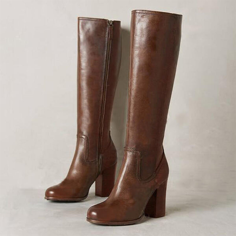 Orthopedic Balance Plus-Size Boots - Chunky Heel & Zipper