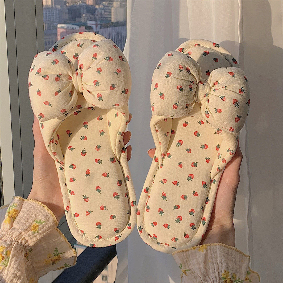 Orthopedic Balance | Polka Dot Ruffle Strap Slide Slippers