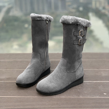 Minh | Faux-Fur Buckle Mid-Calf Winter Boots