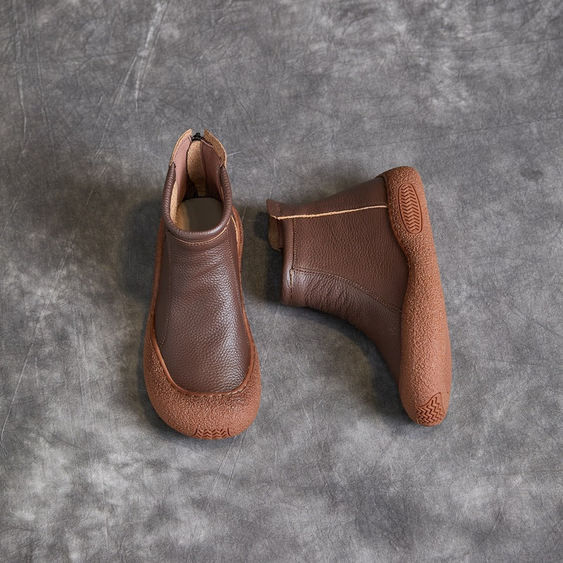 Orthopedic Balance Cowhide Ankle Boots - Supportive Comfort
