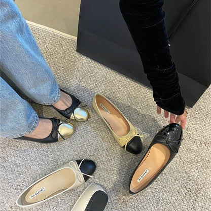 Orthopedic Balance Classic Two-Tone Ballet Flats – Lightweight Slip-On Comfort Shoes
