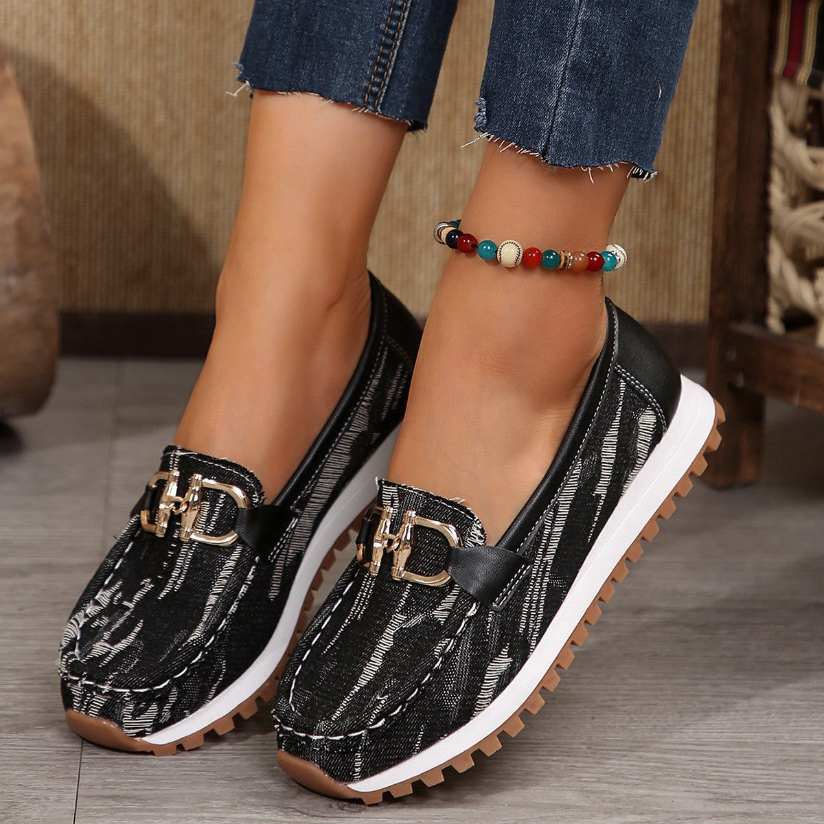 Orthopedic Balance Denim Comfort Loafers – Lightweight Slip-On Casual Walking Shoes