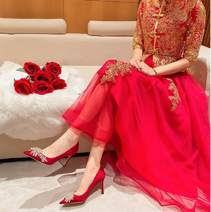 Orthopedic Balance Unique Red High Heel Wedding Shoes