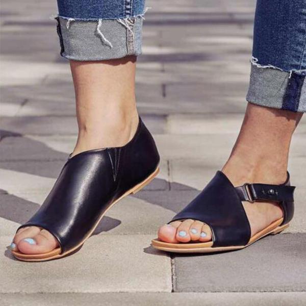 Reese | Women’s Orthopedic Open-Toe Leather Sandals with Adjustable Strap