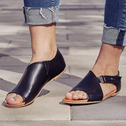 Reese | Women’s Orthopedic Open-Toe Leather Sandals with Adjustable Strap