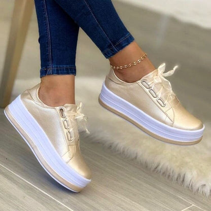 Orthopedic Balance Flat Sneakers With Ribbon - Unique Style And Comfort