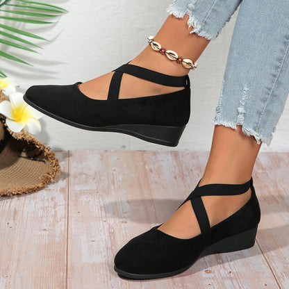 Orthopedic Balance Cross Strap Comfort Flats – Stylish Support Everyday Shoes