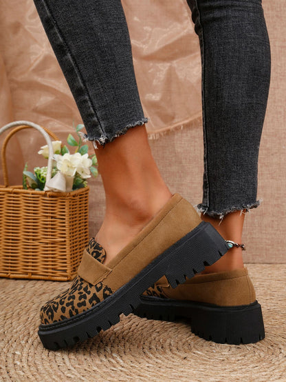 Orthopedic Balance | Leopard Platform Slip-On Loafers