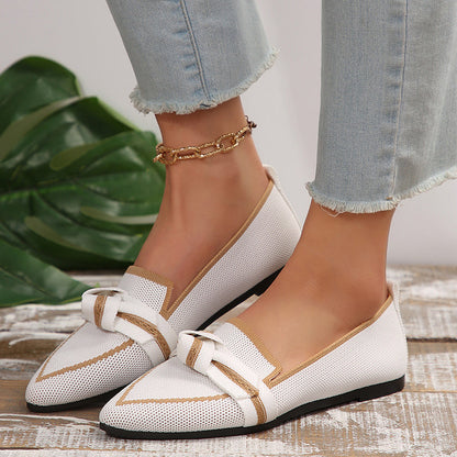 Orthopedic Balance Pointed Toe Flat Shoes With Bow