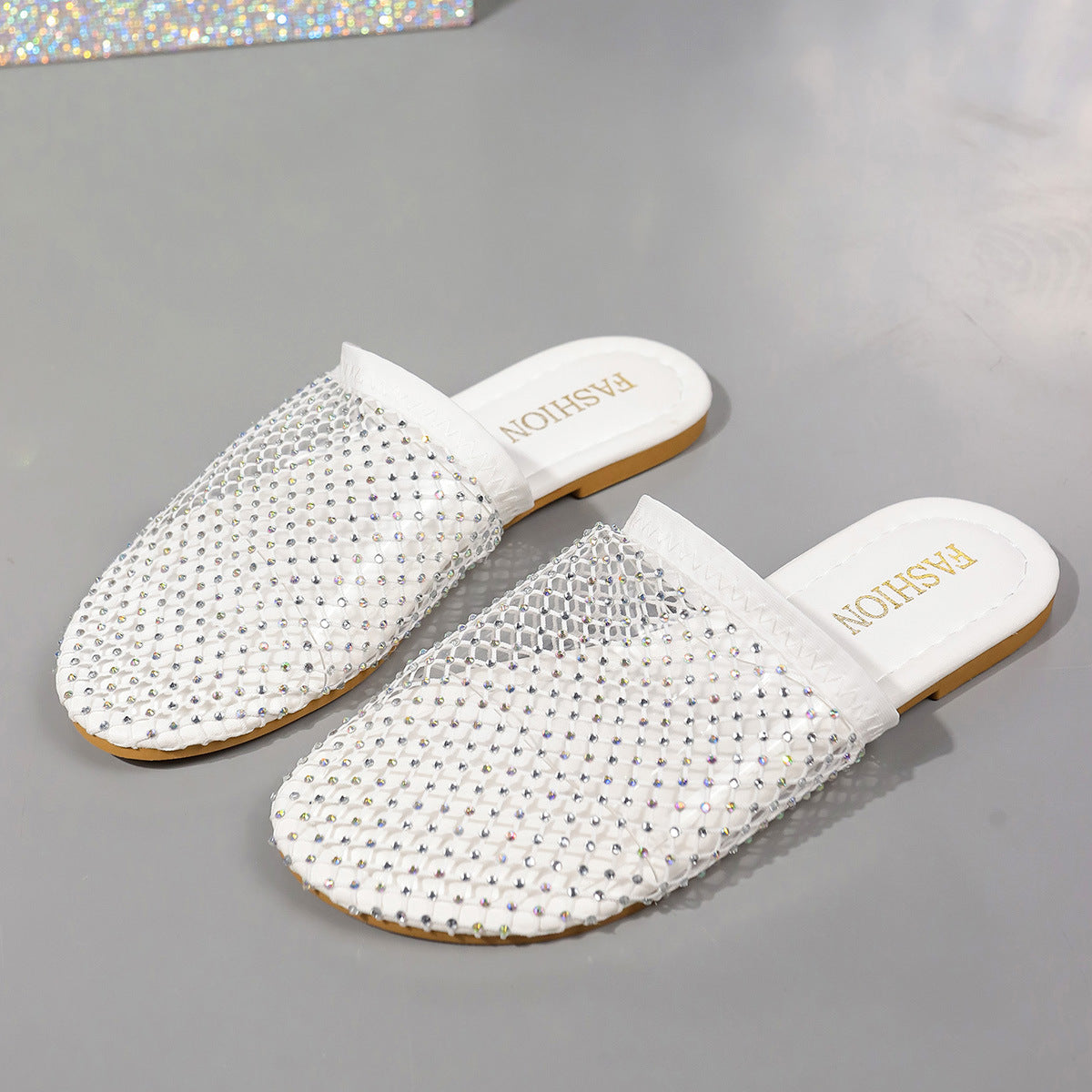 Orthopedic Rhinestone Comfort Slide Sandals
