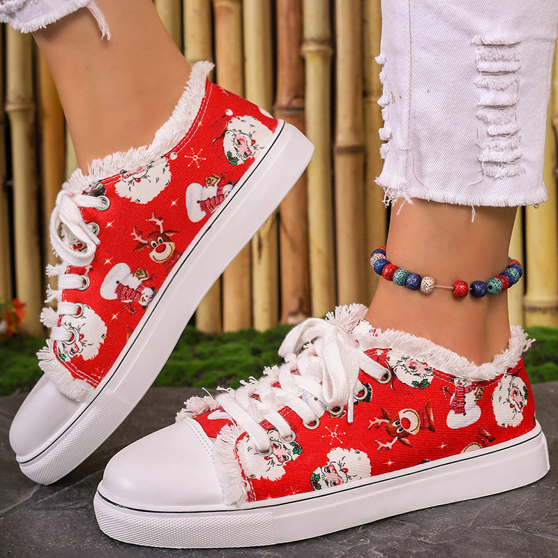 Noella | Holiday Santa Claus Patterned Sneakers