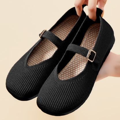 Orthopedic Balance Women’s Knit Mary Jane Flats – Breathable Lightweight Comfort Shoes