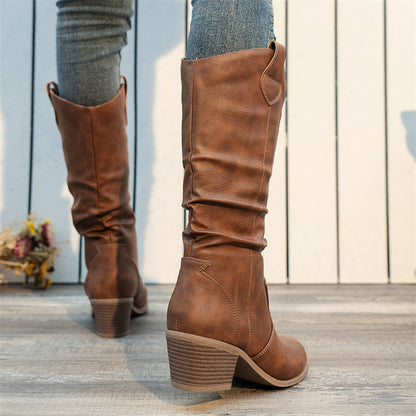 Orthopedic Balance Women's Boots - Round Toe High Heel Comfort
