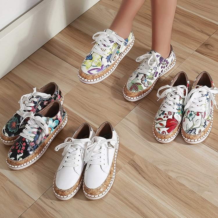 Camila | Floral Canvas Espadrille Sneakers – Lightweight Comfort
