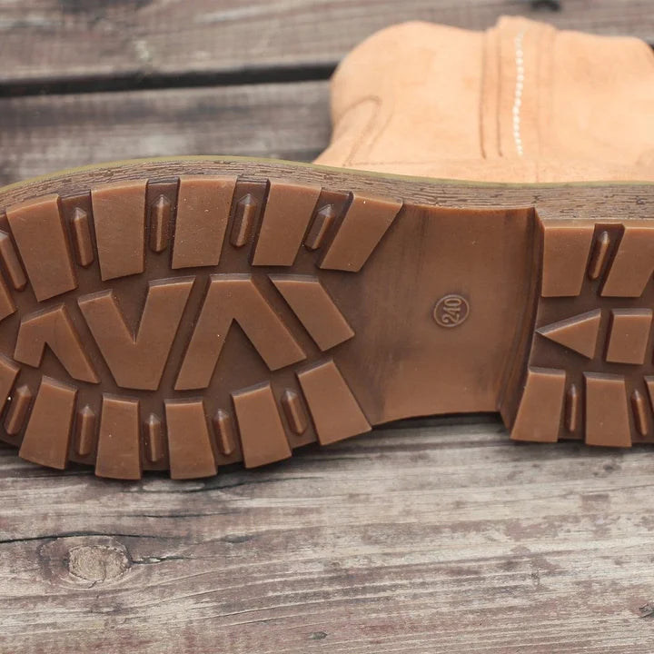 Oaklyn | Rustic Suede Side-Zip Lug-Sole Ankle Boots