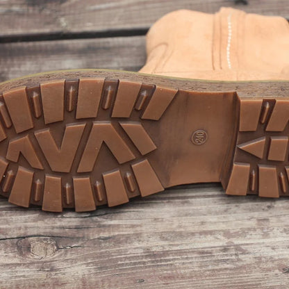 Oaklyn | Rustic Suede Side-Zip Lug-Sole Ankle Boots