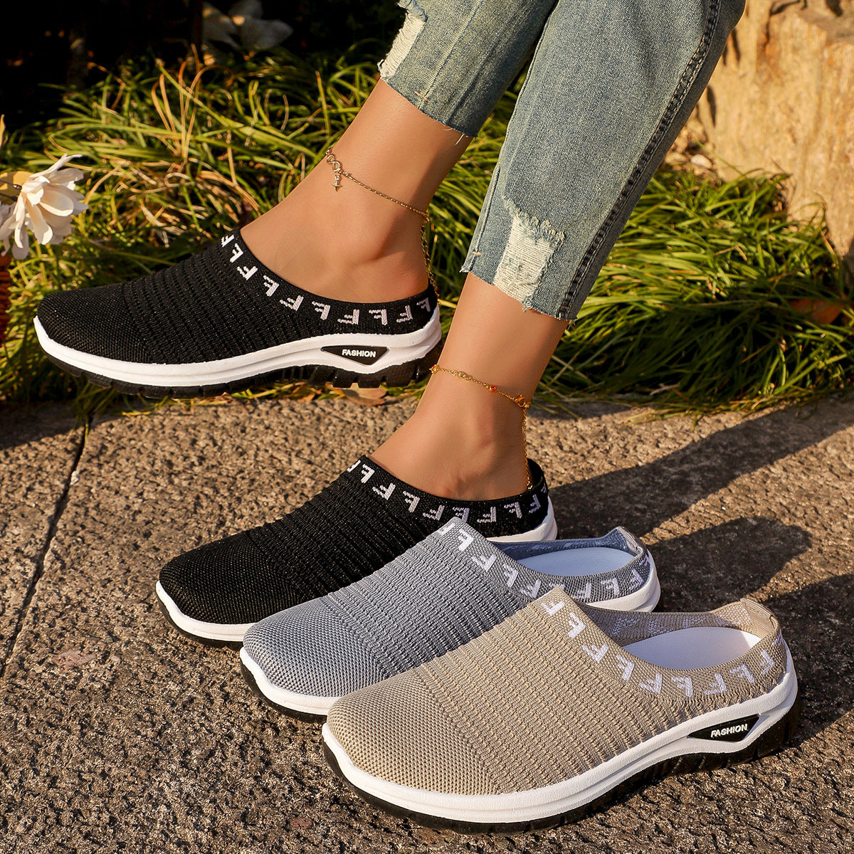 Orthopedic Balance Knit Slip-On Sneakers – Breathable Lightweight Walking Shoes