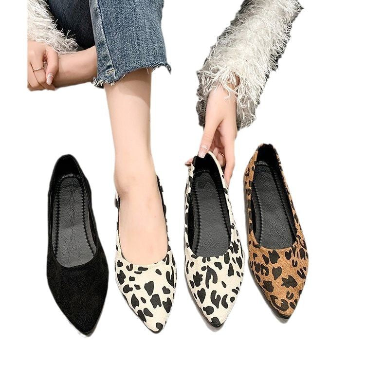 Orthopedic Balance Leopard Flats - Pointed Toe Comfort