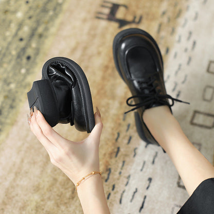 Orthopedic Balance Leather Lace-Up Shoes, British Style