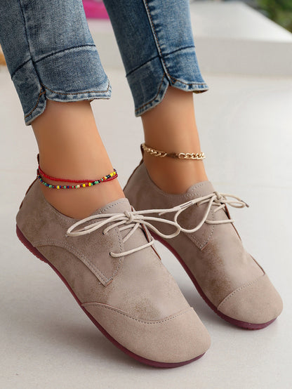 Orthopedic Balance Women’s Vintage Lace-Up Flats – Soft Comfort Casual Oxford Shoes