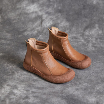 Orthopedic Balance Cowhide Ankle Boots - Supportive Comfort