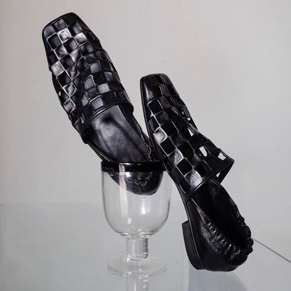 Orthopedic Balance Retro Flat Shoes With Elegant Pleats