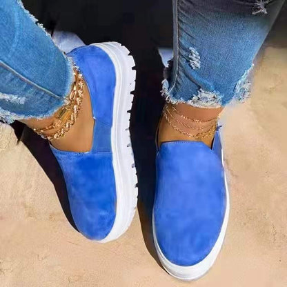 Orthopedic Balance Women’s Suede Slip-On Platform Sneakers – Lightweight Casual Comfort Shoes