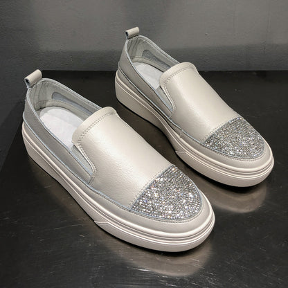 Orthopedic Balance | Platform Slip-On Loafers with Glitter Toe