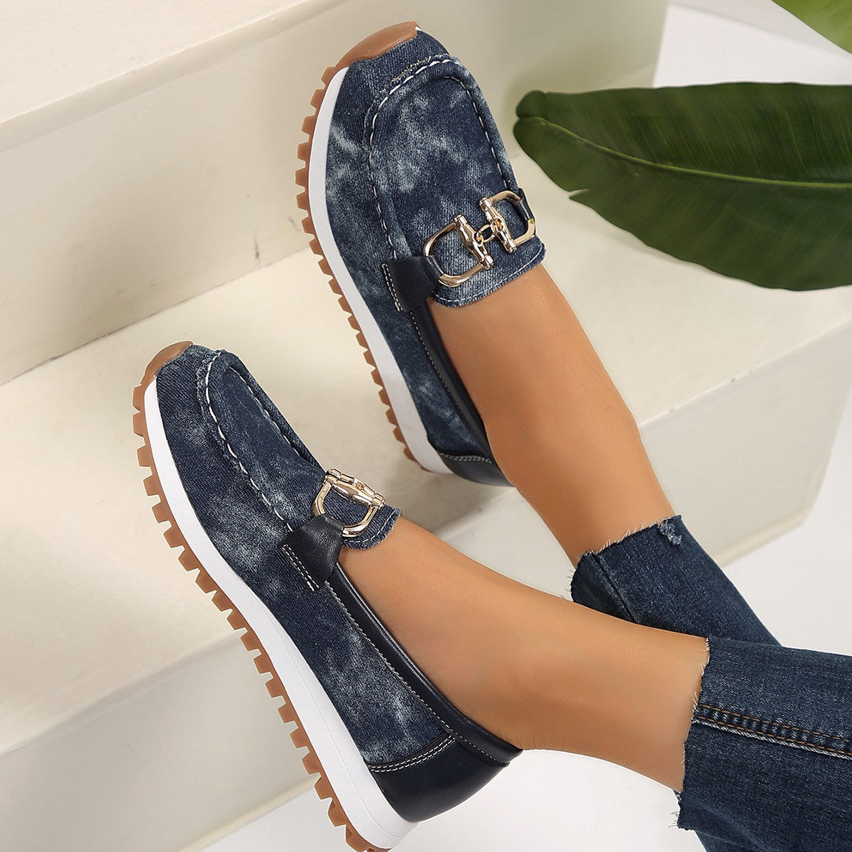 Orthopedic Balance Denim Comfort Loafers – Lightweight Slip-On Casual Walking Shoes