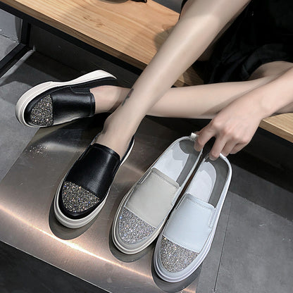 Orthopedic Balance | Platform Slip-On Loafers with Glitter Toe