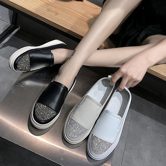 Orthopedic Balance | Platform Slip-On Loafers with Glitter Toe