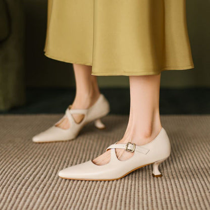 Orthopedic Balance Elegant Mary Jane Shoes With Mid-Heeled Heels 
