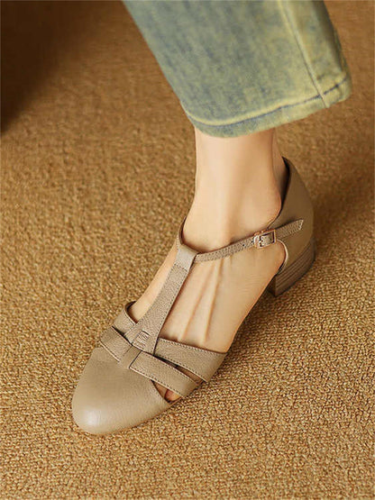 Orthopedic Balance Retro Leather Sandals - Soft Comfort