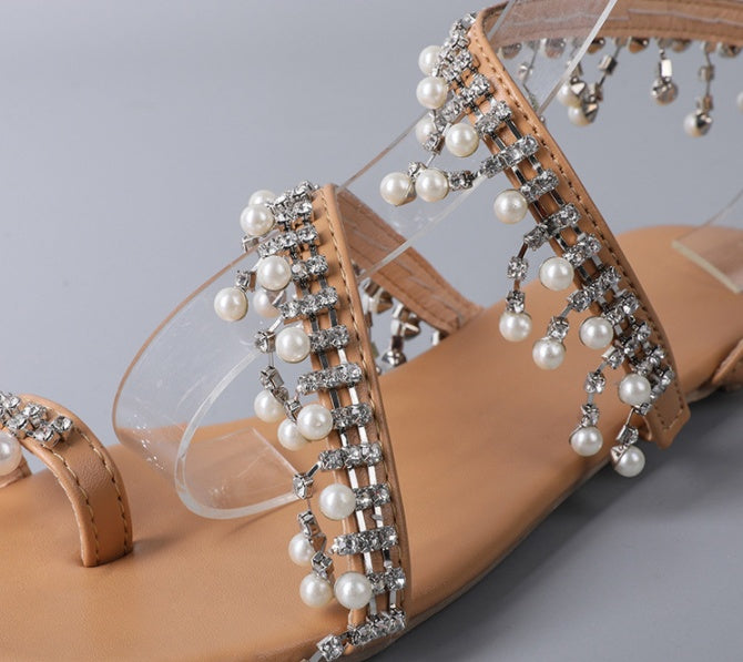Orthopedic Balance Handcrafted Roman Sandals With Beads  - Unique