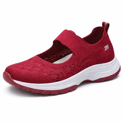 Orthopedic Knit Mary Jane Sneakers – Breathable Slip-On Comfort Walking Shoes