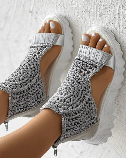 Charlie | Knitted Platform Sandals – Breathable Cutout Comfort