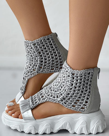 Charlie | Knitted Platform Sandals – Breathable Cutout Comfort
