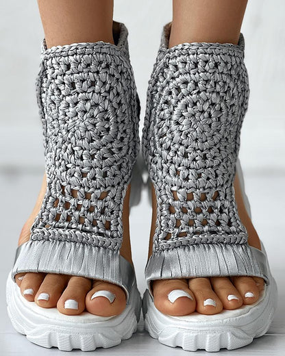 Charlie | Knitted Platform Sandals – Breathable Cutout Comfort