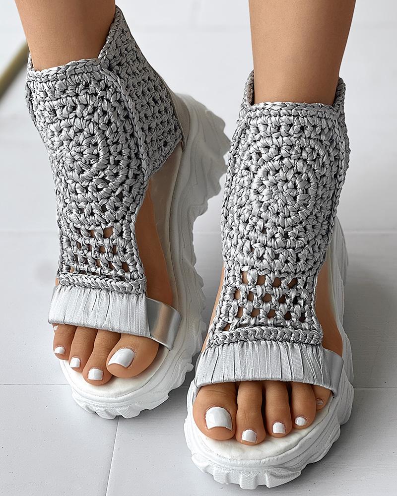 Charlie | Knitted Platform Sandals – Breathable Cutout Comfort