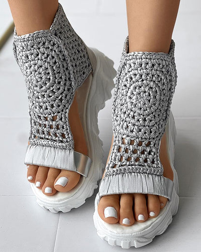 Charlie | Knitted Platform Sandals – Breathable Cutout Comfort