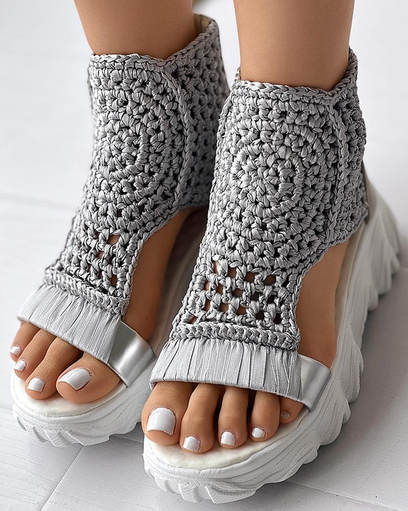 Charlie | Knitted Platform Sandals – Breathable Cutout Comfort