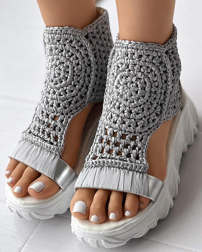 Charlie | Knitted Platform Sandals – Breathable Cutout Comfort