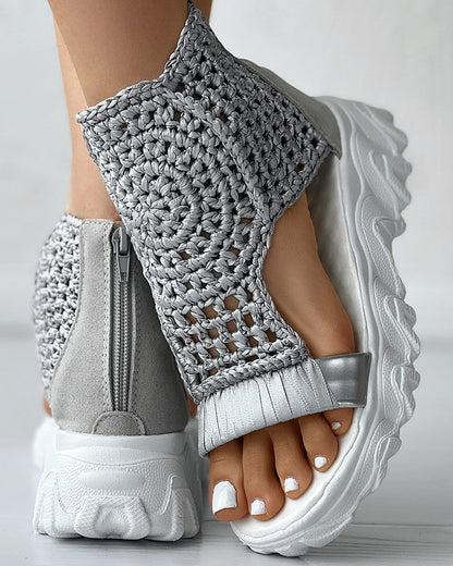 Charlie | Knitted Platform Sandals – Breathable Cutout Comfort