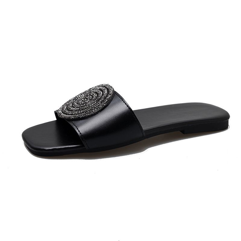 Orthopedic Balance Rhinestone Medallion Comfort Slide Sandals